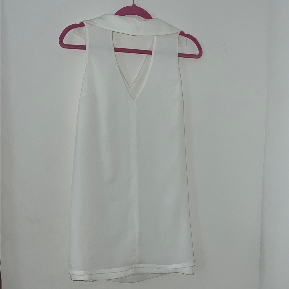 White Sleeveless Mini Dress